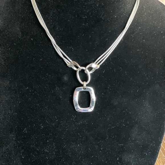 Lia Sophia silver tone short necklace , triple strand snake chain with 3” ext - Picture 1 of 8